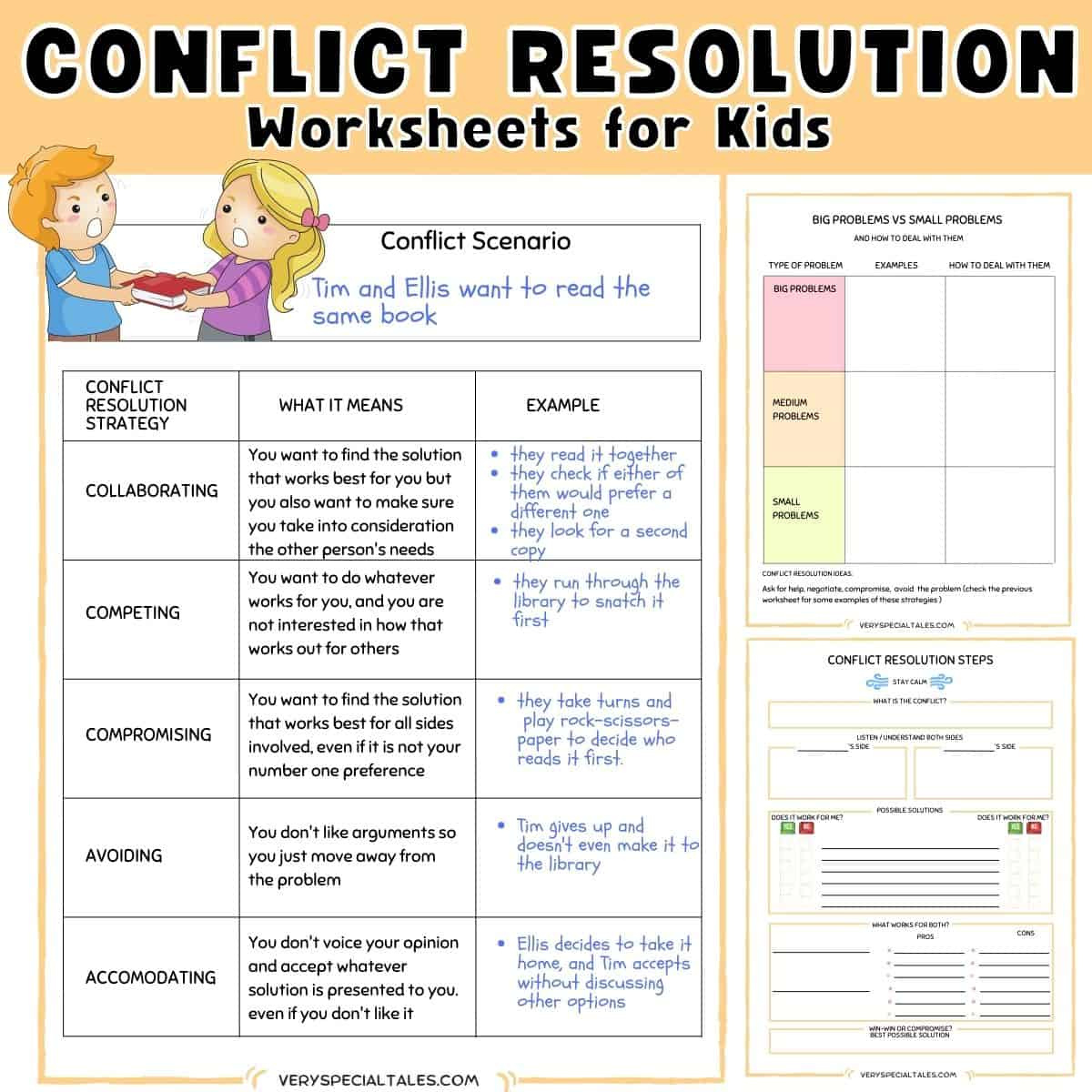 31 Fun Conflict Resolution Activities For Kids (Printable Pdf intended for Free Printable Conflict Resolution Worksheets