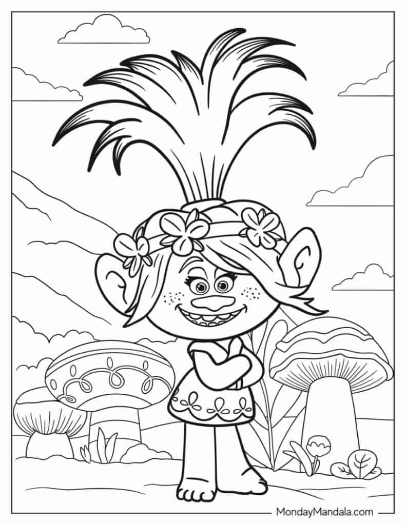 34 Trolls Coloring Pages (Free Pdf Printables) pertaining to Free Printable Coloring Pages Trolls
