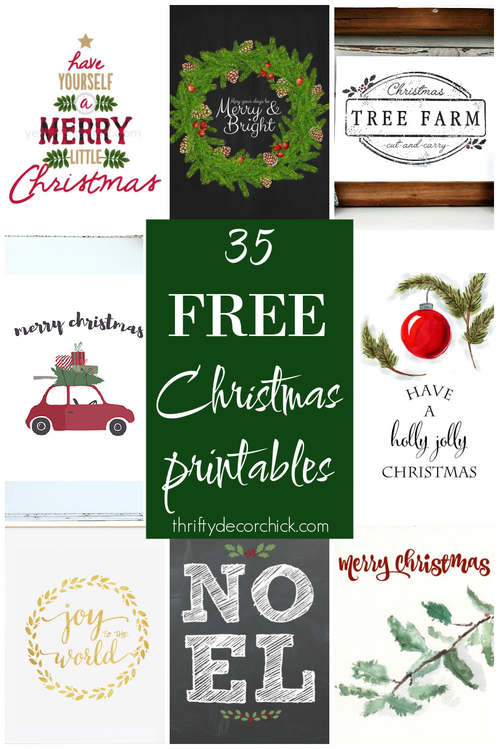 35 Free Christmas Printables To Deck Your Halls | Thrifty Decor intended for Free Printable Christmas Wall Art
