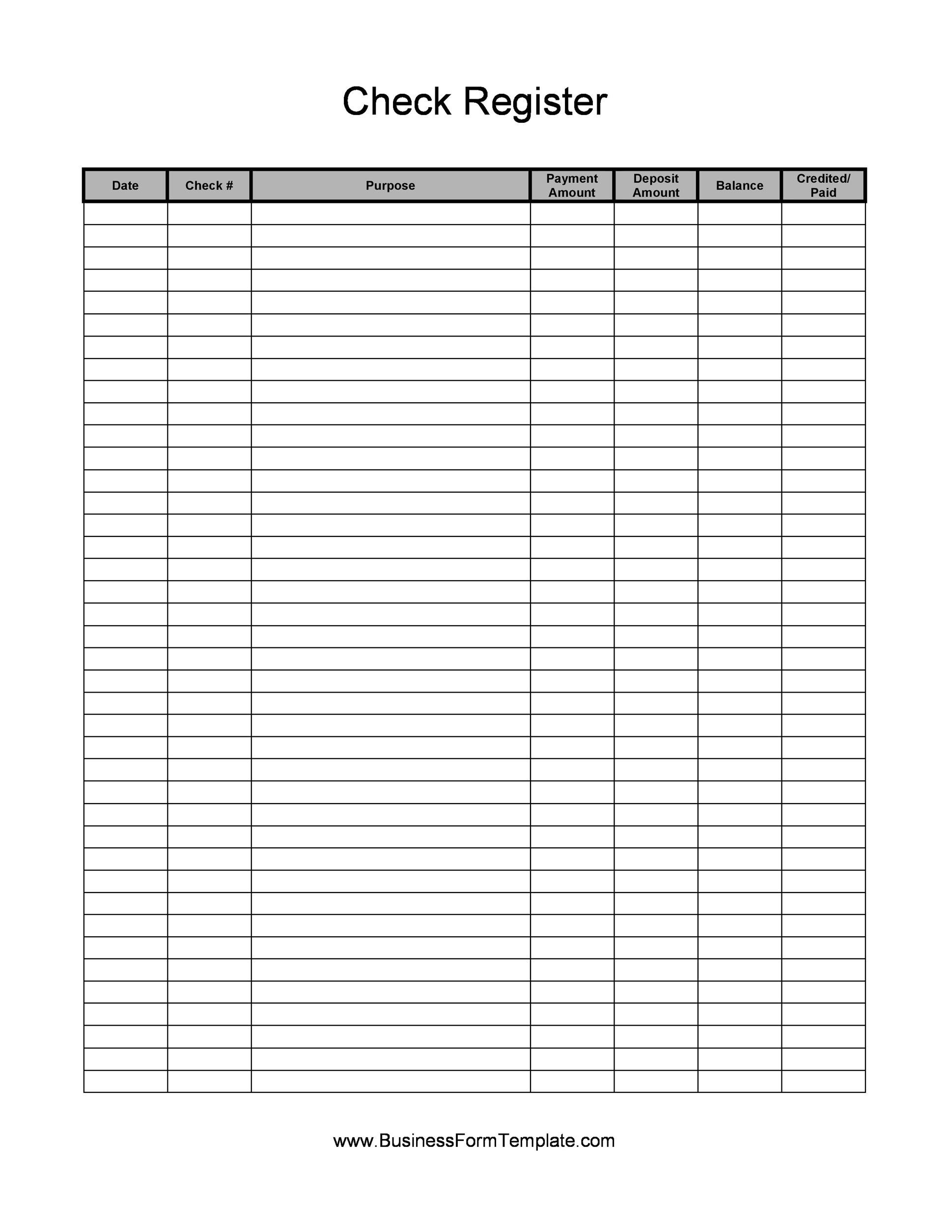 39 Checkbook Register Templates [100% Free, Printable] ᐅ Templatelab throughout Free Printable Check Register Template