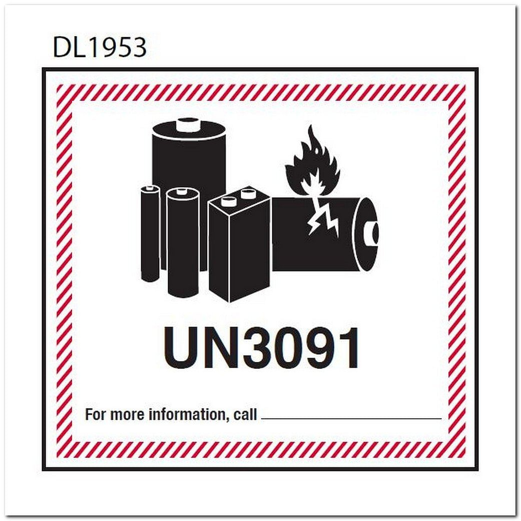 4-5/8&amp;quot; X 5&amp;quot; Custom Printed Un3091 Lithium Metal Battery Labels (500 Per Roll) intended for Lithium Shipping Label Printable