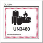 4 5/8" X 5" Custom Printed Un3480 Lithium Ion Battery Labels (500 Per Roll) With Un3480 Printable Label