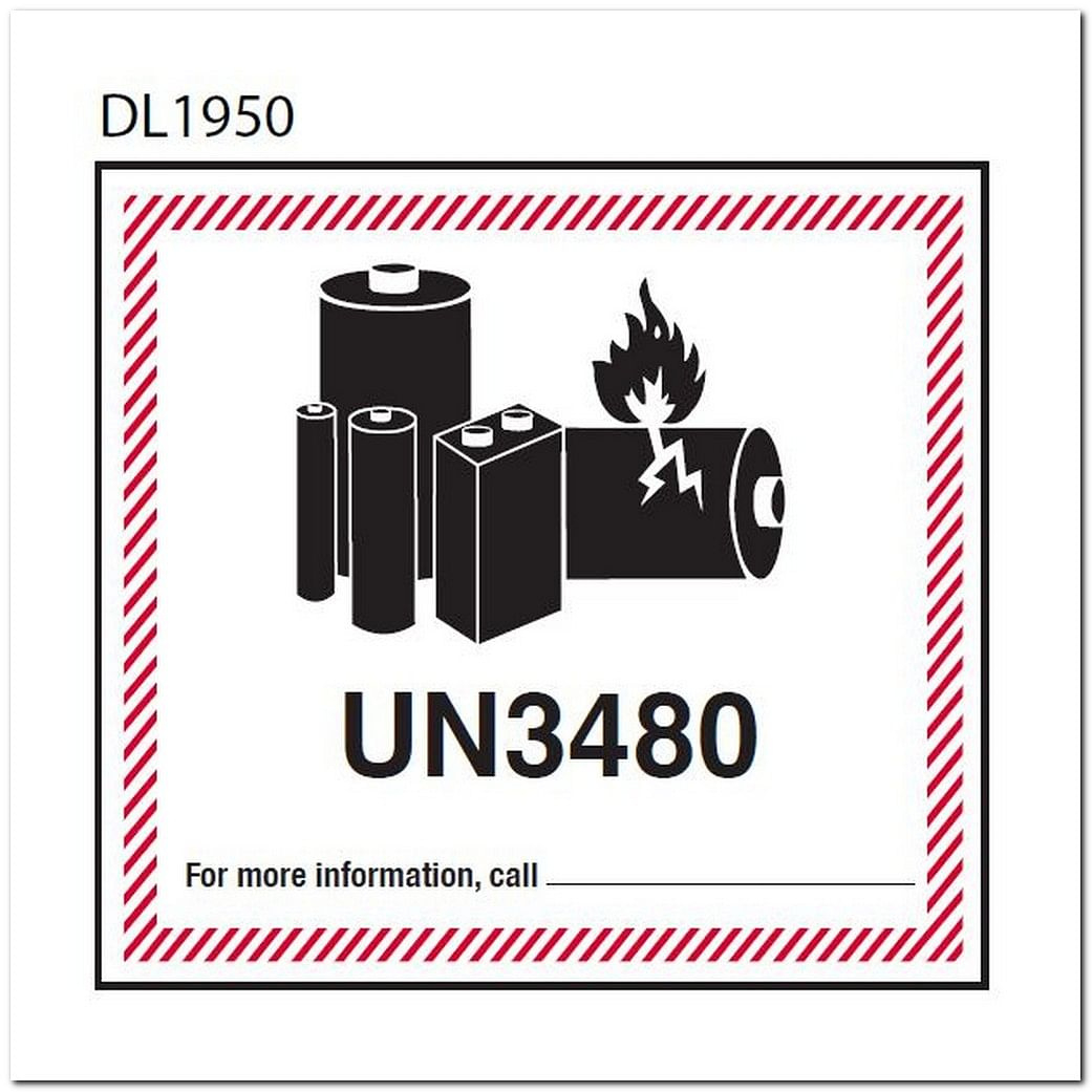 4-5/8&amp;quot; X 5&amp;quot; Custom Printed Un3480 Lithium Ion Battery Labels (500 Per Roll) with Un3480 Printable Label