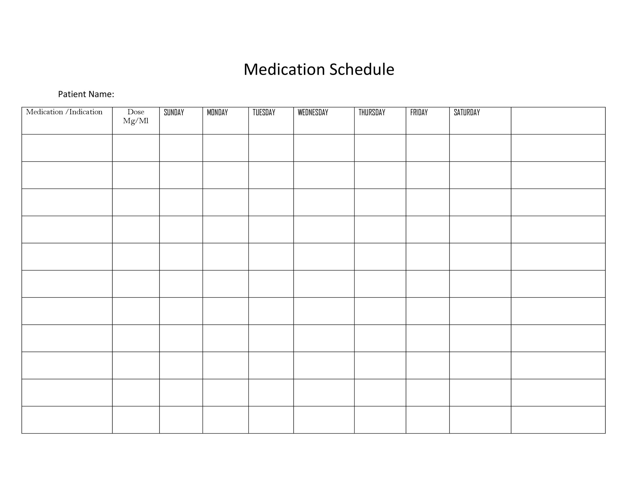 40 Great Medication Schedule Templates (+Medication Calendars) within Free Printable Home Use Daily Medication Chart
