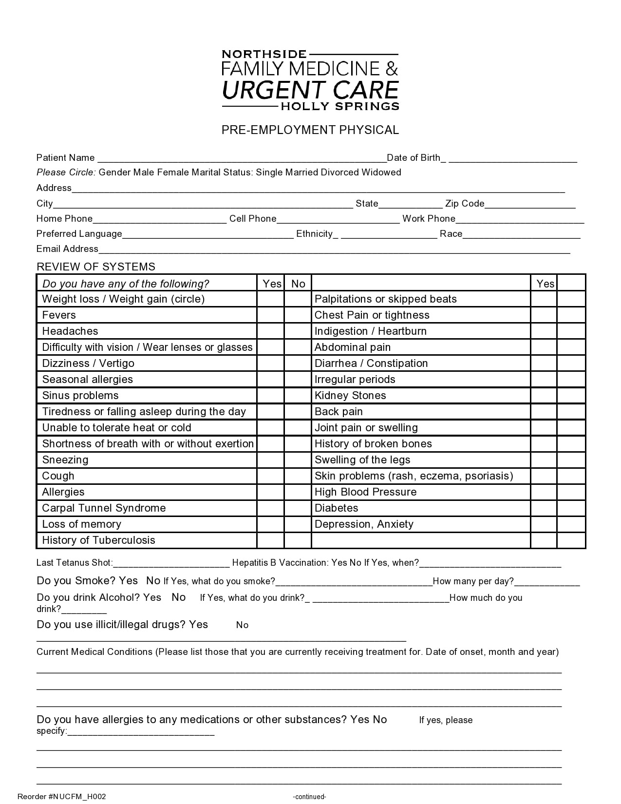 40 Printable Physical Forms For Work (100% Free) - Templatearchive throughout Free Printable Annual Physical Exam Form