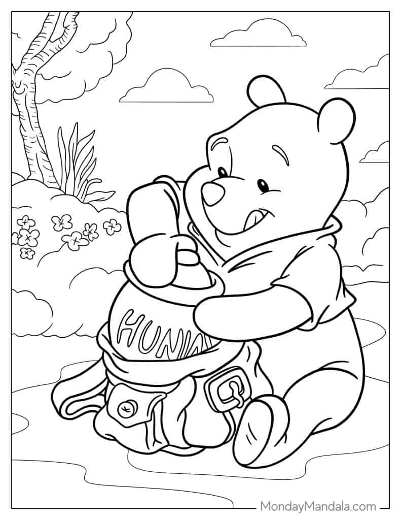 40 Winnie The Pooh Coloring Pages (Free Pdf Printables) throughout Free Printable Winnie The Pooh Images