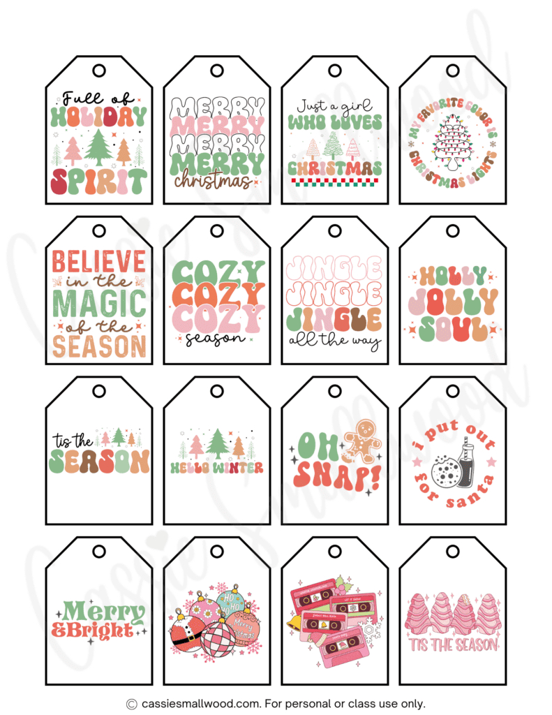 400+ Cutest Printable Christmas Tags (Free Pdf) - Cassie Smallwood in Printable Christmas Present Labels