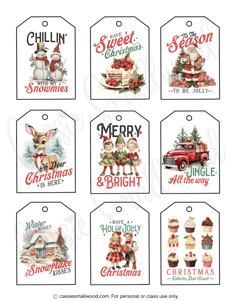 400+ Cutest Printable Christmas Tags (Free Pdf) - Cassie Smallwood with Free Printable Xmas Gift Labels