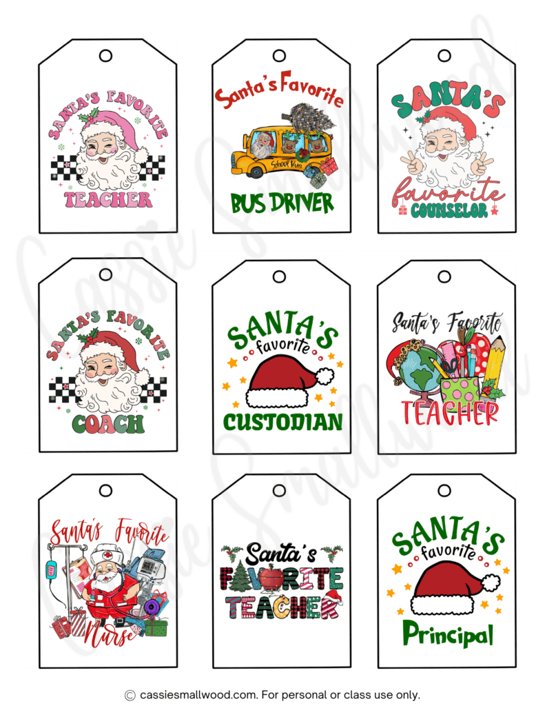 400+ Cutest Printable Christmas Tags (Free Pdf) - Cassie Smallwood with Printable Christmas Present Labels