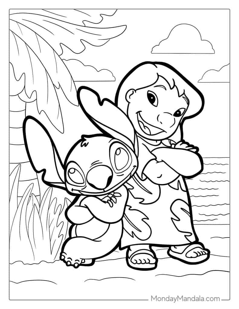 42 Lilo &amp;amp; Stitch Coloring Pages (Free Pdf Printables) inside Free Printable Lilo and Stitch Coloring Pages