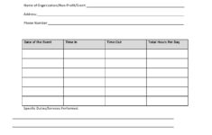 44 Printable Community Service Forms (Ms Word) ᐅ Templatelab in Free Printable Community Service Form