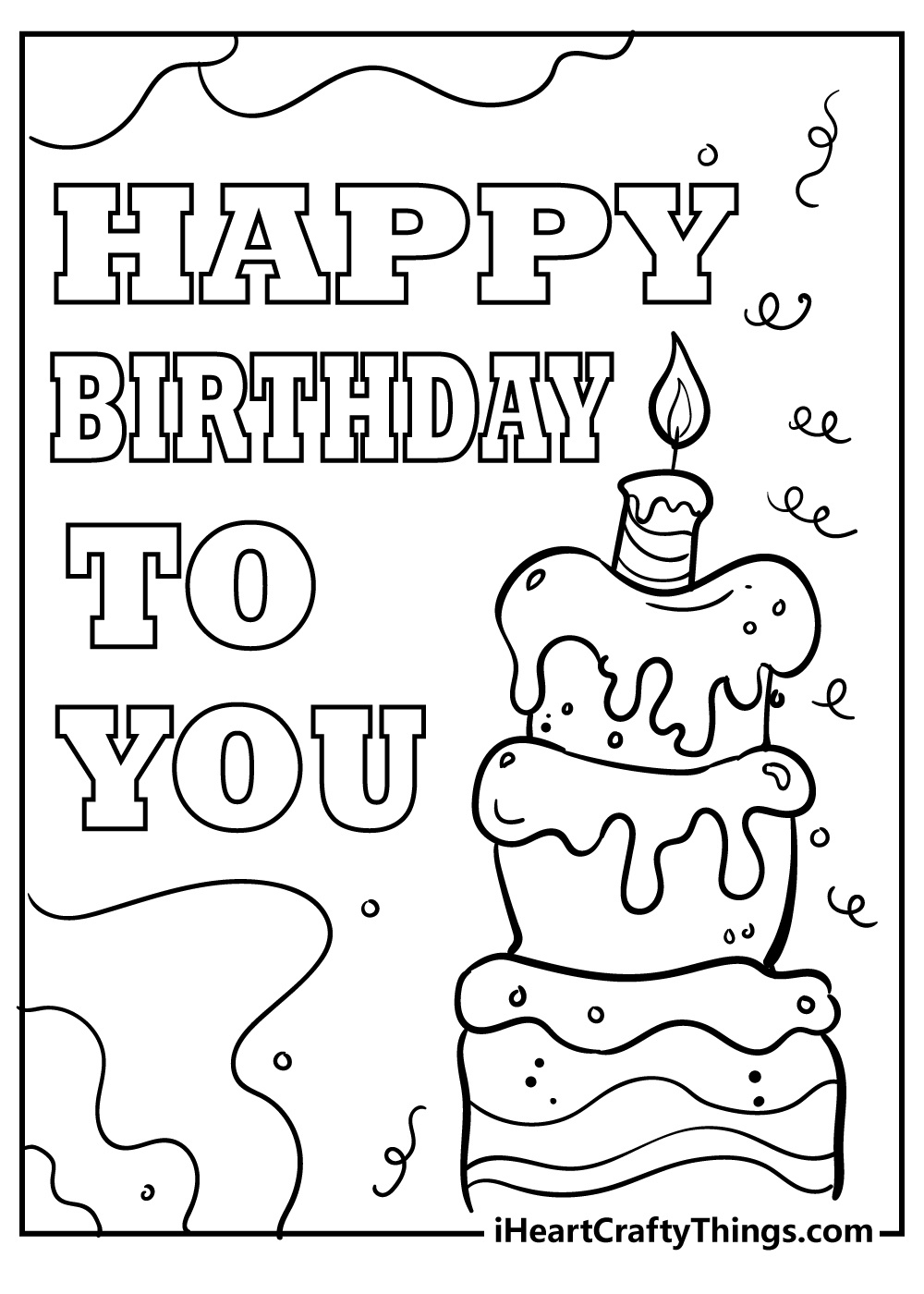 56 Happy Birthday Coloring Pages &amp;amp; Cards (100% Free) regarding Free Printable Coloring Cards For Birthdays
