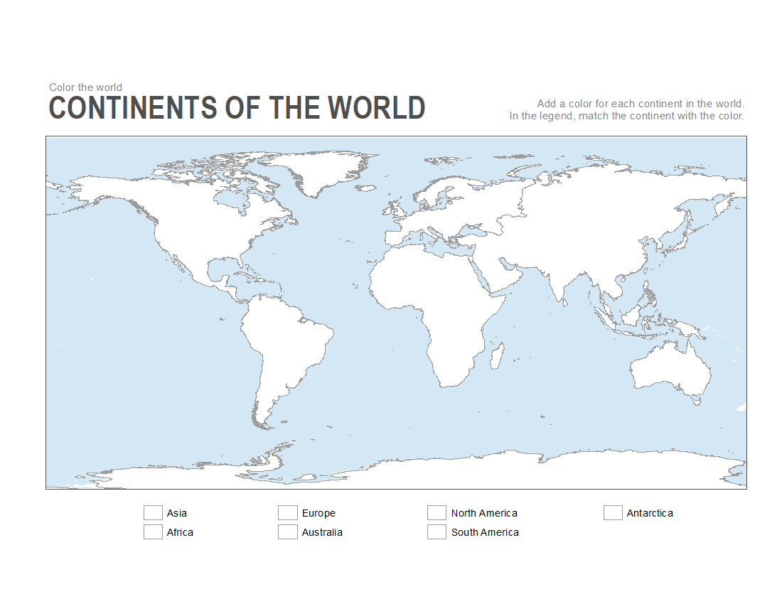 7 Printable Blank Maps For Coloring - All Esl throughout Printable Blank Map Of Continents And Oceans To Label