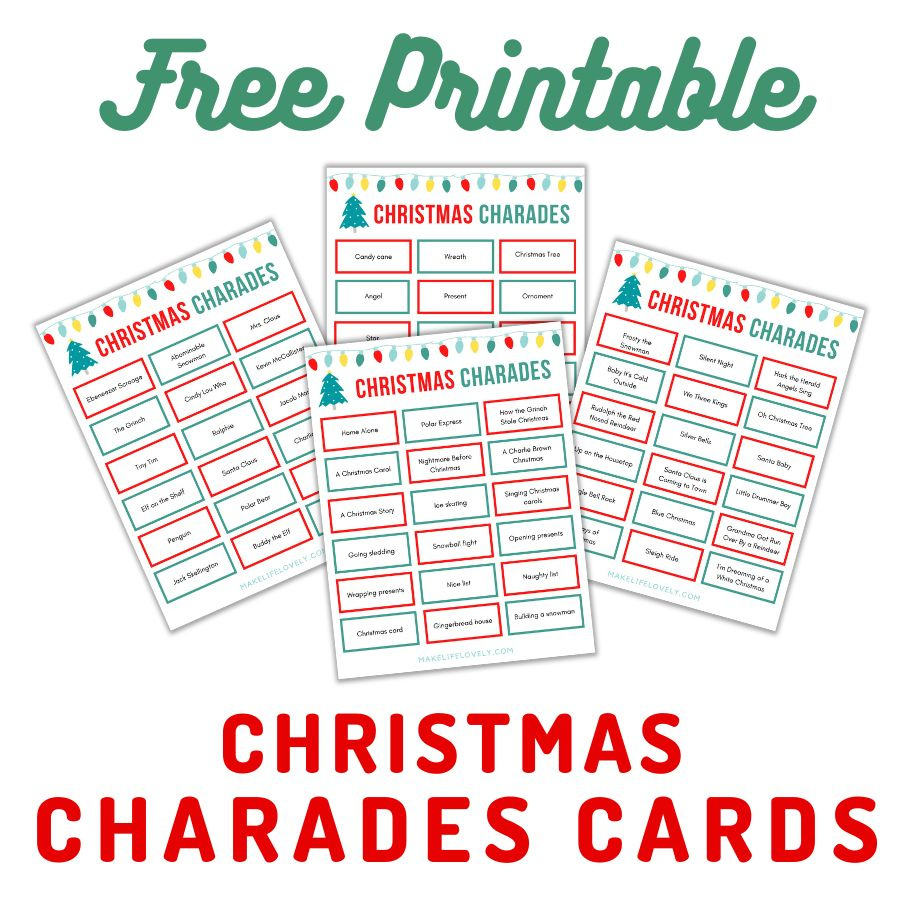 72 Free Printable Christmas Charades Cards - Make Life Lovely within Free Printable Christmas Charades Game