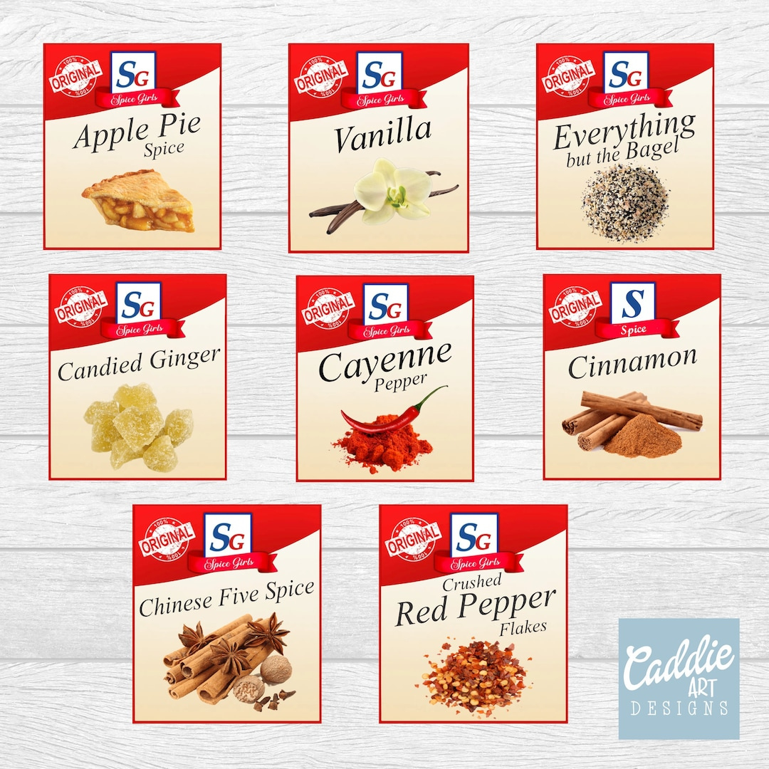 8 Spice Girls Png, Group Costume, Spice Png, Instant Download For regarding Template Printable Mccormick Spice Labels For Costumes