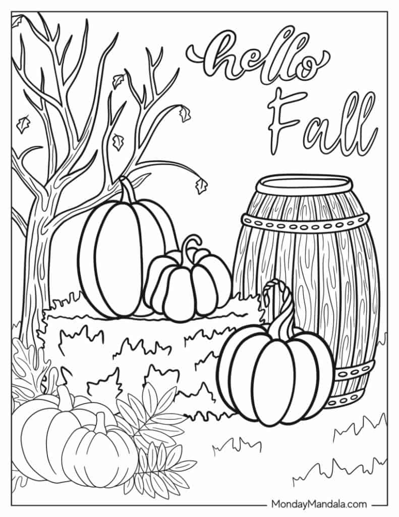 82 Autumn &amp;amp; Fall Coloring Pages (Free Pdf Printables) inside Free Printable Fall Coloring Page
