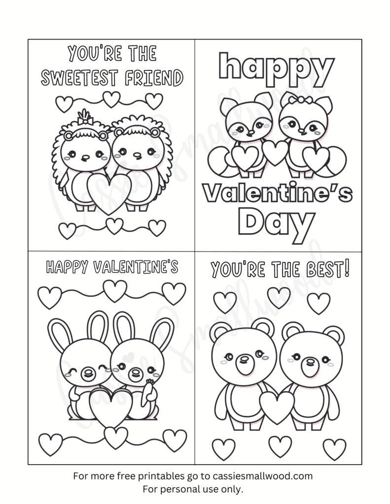 93 Cutest Printable Valentine&amp;#039;S Day Cards To Color - Cassie Smallwood inside Free Printable Valentine&amp;amp;#039;s Day Cards to Color