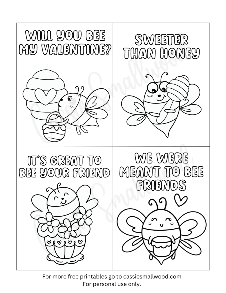 93 Cutest Printable Valentine&amp;#039;S Day Cards To Color - Cassie Smallwood throughout Free Printable Valentine Cards to Color