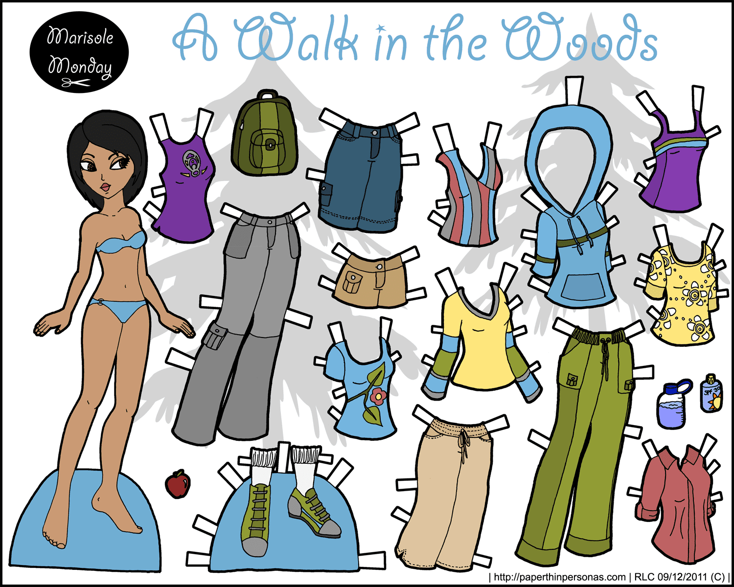 A Walk In The Woods- Paper Doll To Print • Paper Thin Personas intended for Free Printable Cut Out Paper Dolls