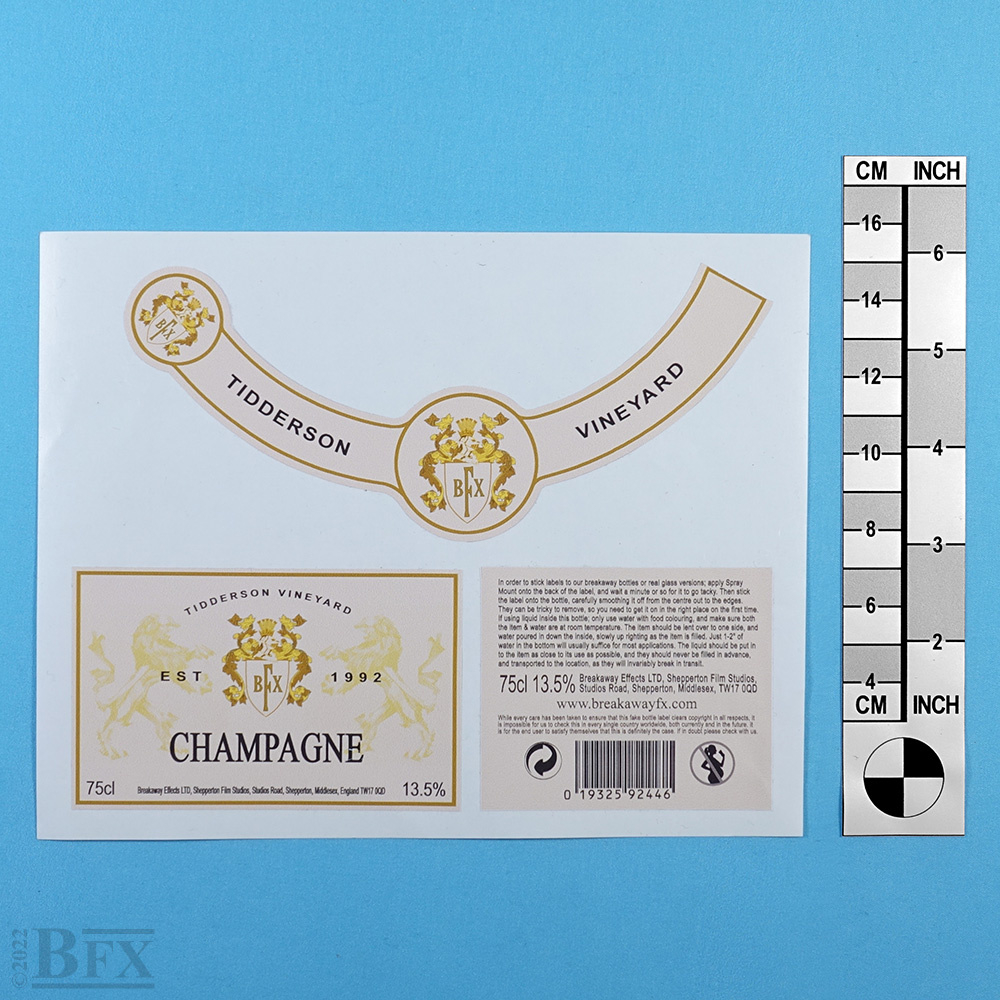 Ab07-L - Champagne Bottle Label Set - Breakaway Effects with Printable Champagne Bottle Labels
