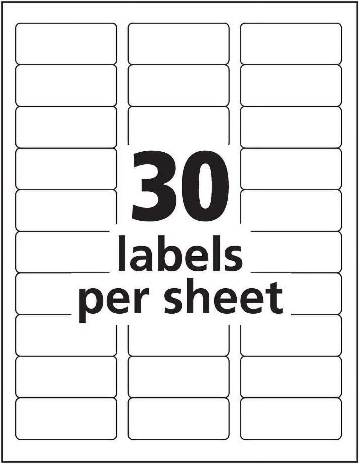 Address Labels, Inkjet Printers, White, 1 X 2-5/8 Inch, Box Of with Printable Label Template 1 X 2 5 8