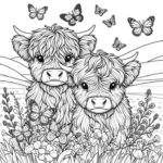 Adorable Highland Cow Coloring Pages For Relaxation And Fun With Free Printable Highland Cow Coloring Pages