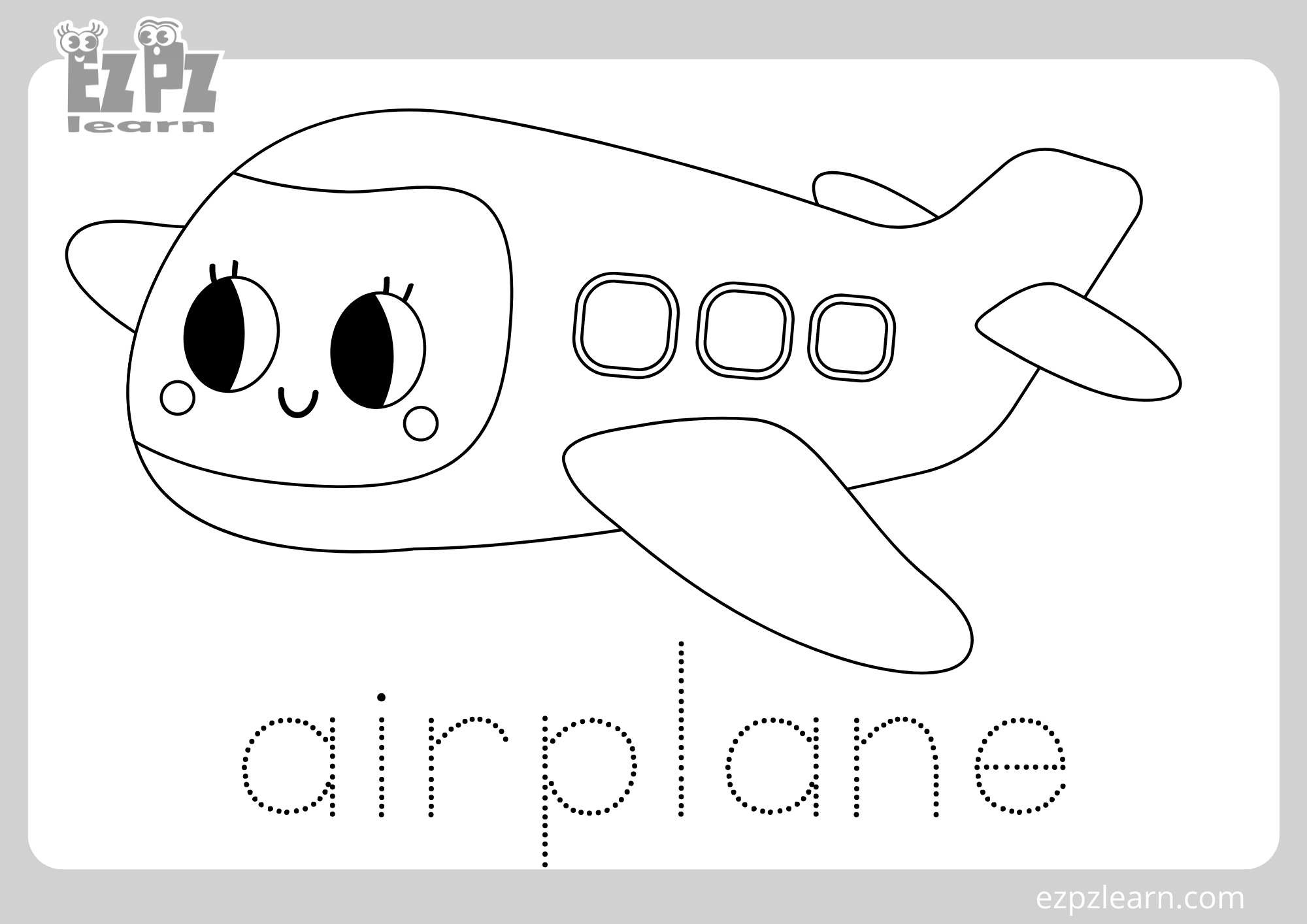 Airplane Coloring Page For Kids Free Download - Ezpzlearn in Free Printable Airplane Coloring Pages
