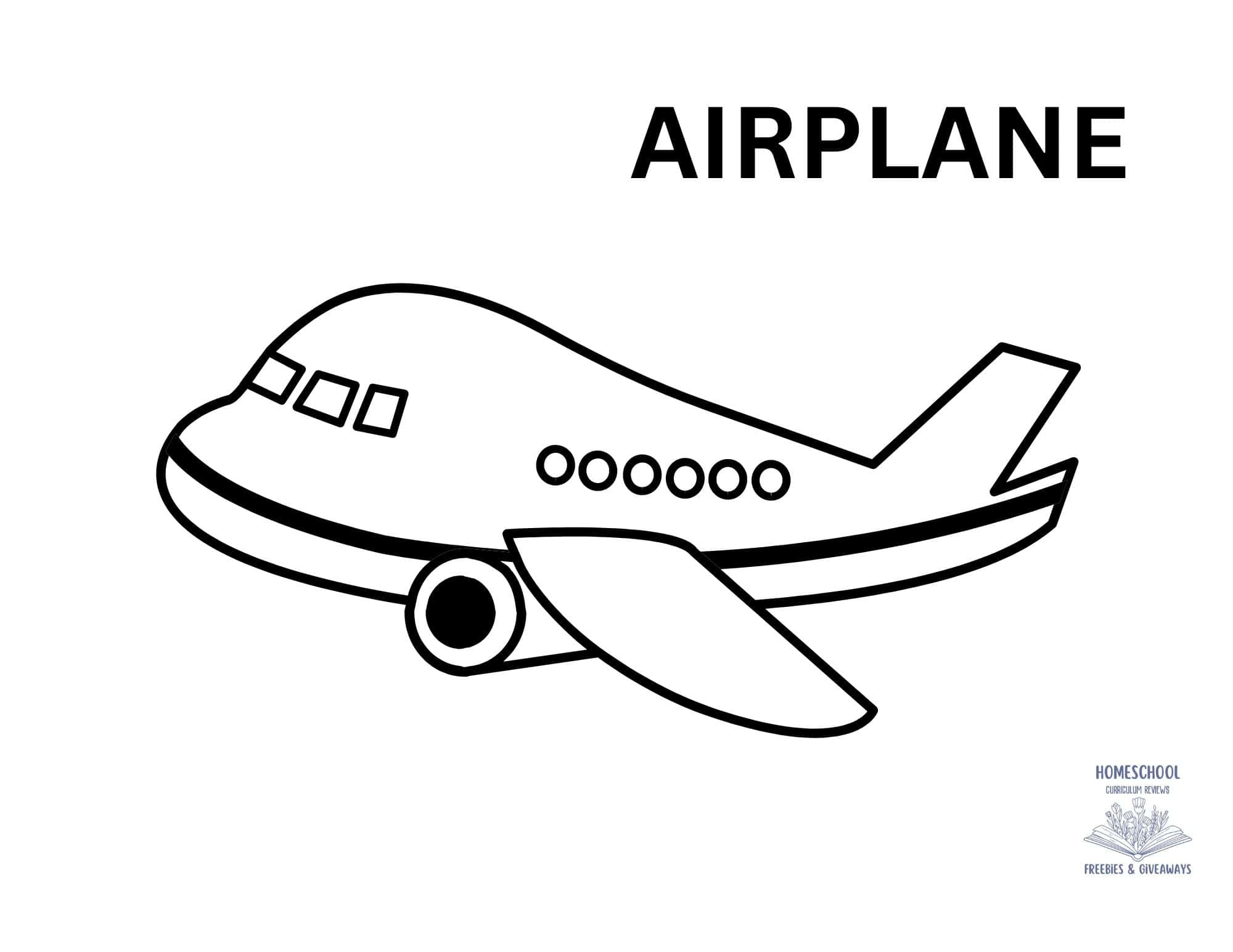 Airplane Coloring Page - Homeschool Freebies And Giveaways regarding Free Printable Airplane Coloring Pages