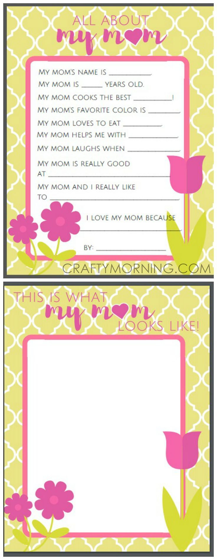 All About Mom &amp;amp; Grandma (Free Mother&amp;#039;S Day Printables) - Crafty throughout Free Printable Mother&amp;#039;S Day Questionnaire