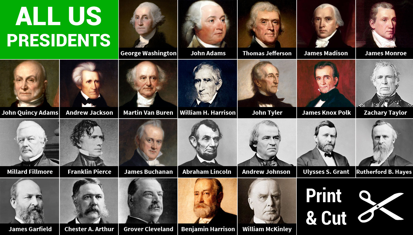 All Us Presidents In Order - Pictures And Names | Memozor pertaining to Free Printable Pictures Of Presidents