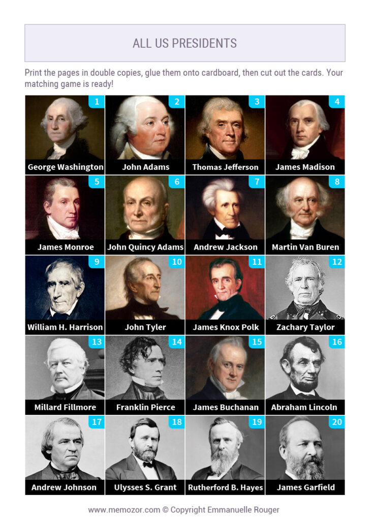 Free Printable Pictures of Presidents