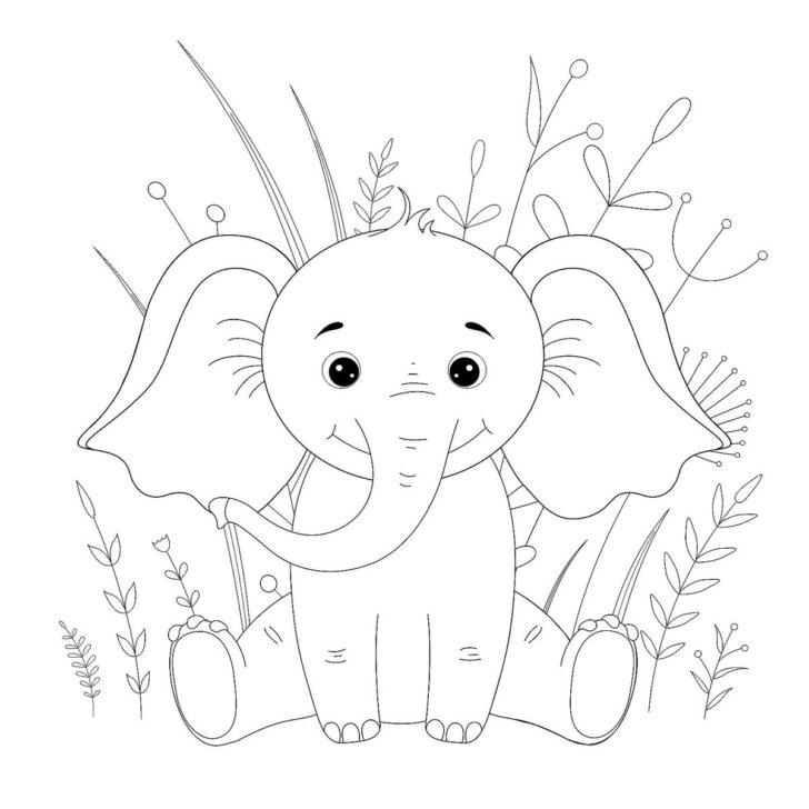 Free Printable Coloring Pages of Elephants