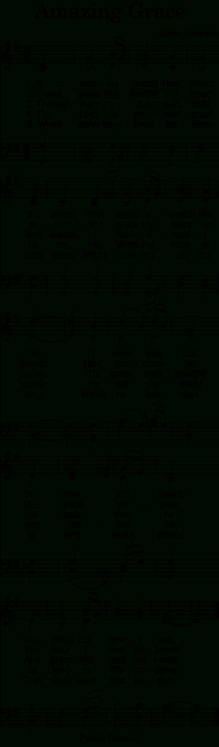 Amazing Grace Sheet Music | Mobile Hymns throughout Free Printable Amazing Grace Hymn Sheet Music