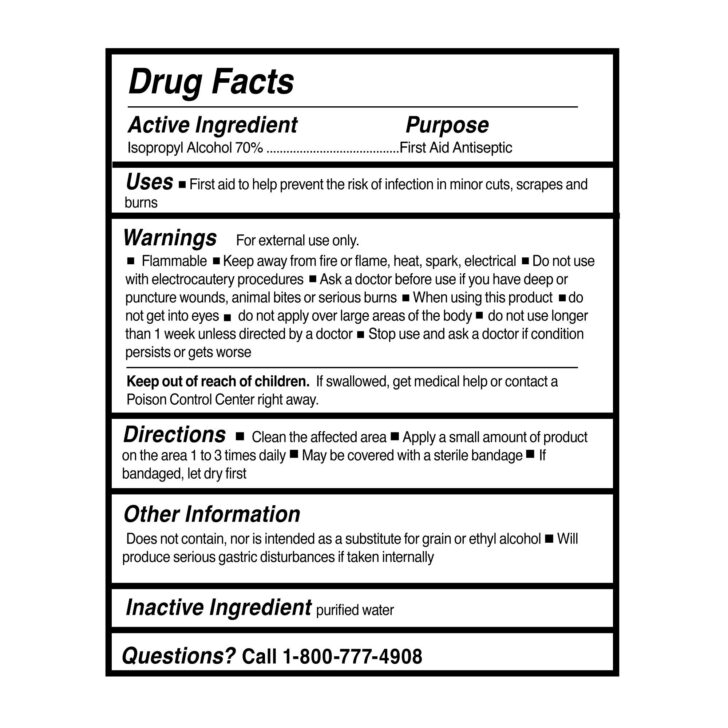 Free Printable 70% Alcohol Label