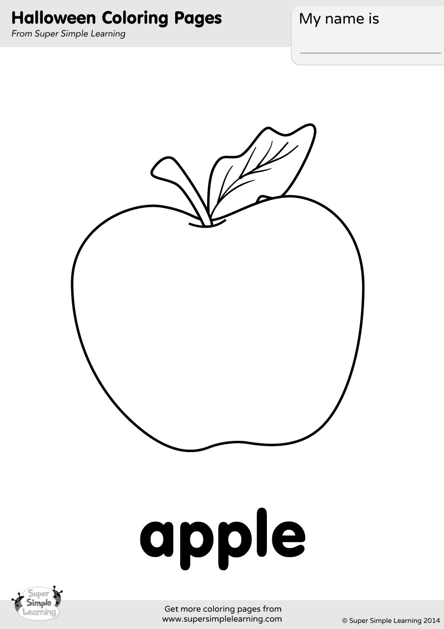 Apple Coloring Page - Super Simple inside Free Printable Coloring Pages Apples