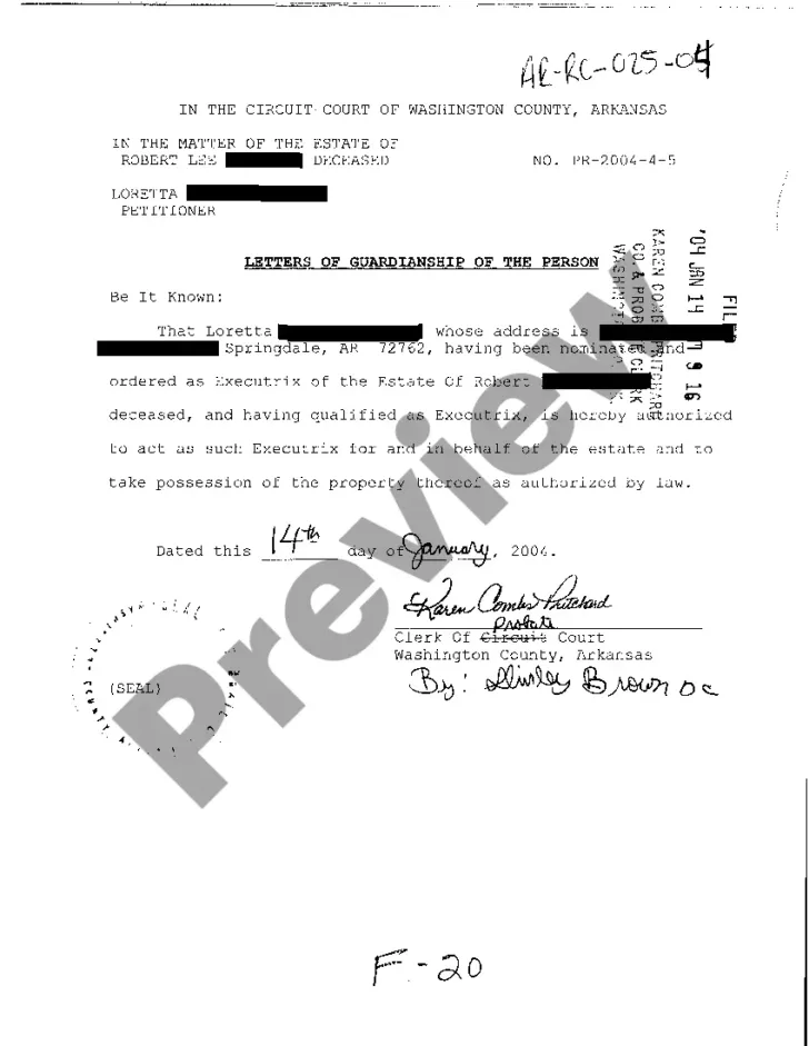 Free Printable Guardianship Forms Arkansas