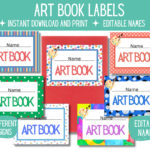 Art Book Name Labels, Pupils Book Labels,Sketch Book Labels Inside Printable Label For Books