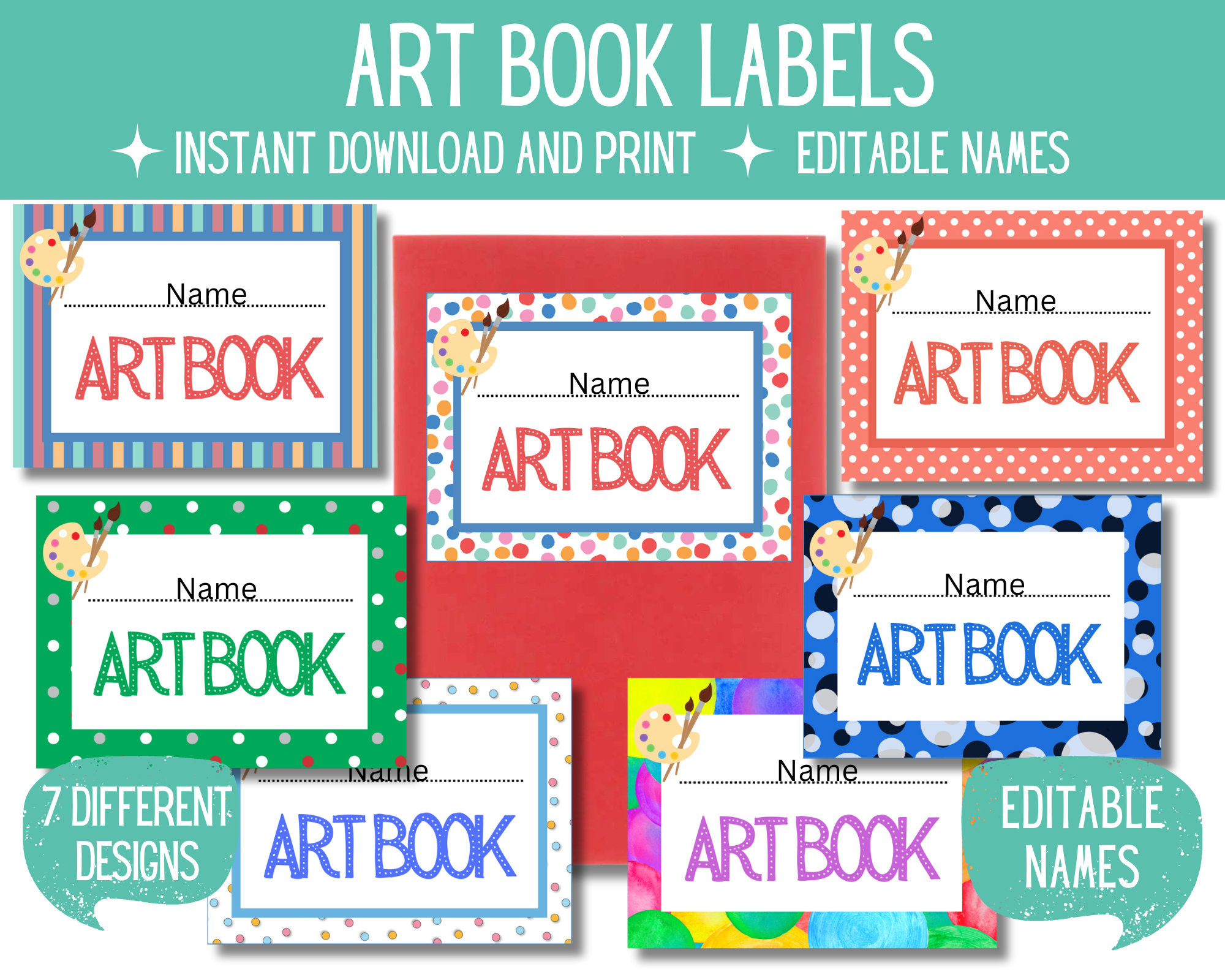 Art Book Name Labels, Pupils Book Labels,Sketch Book Labels inside Printable Label For Books