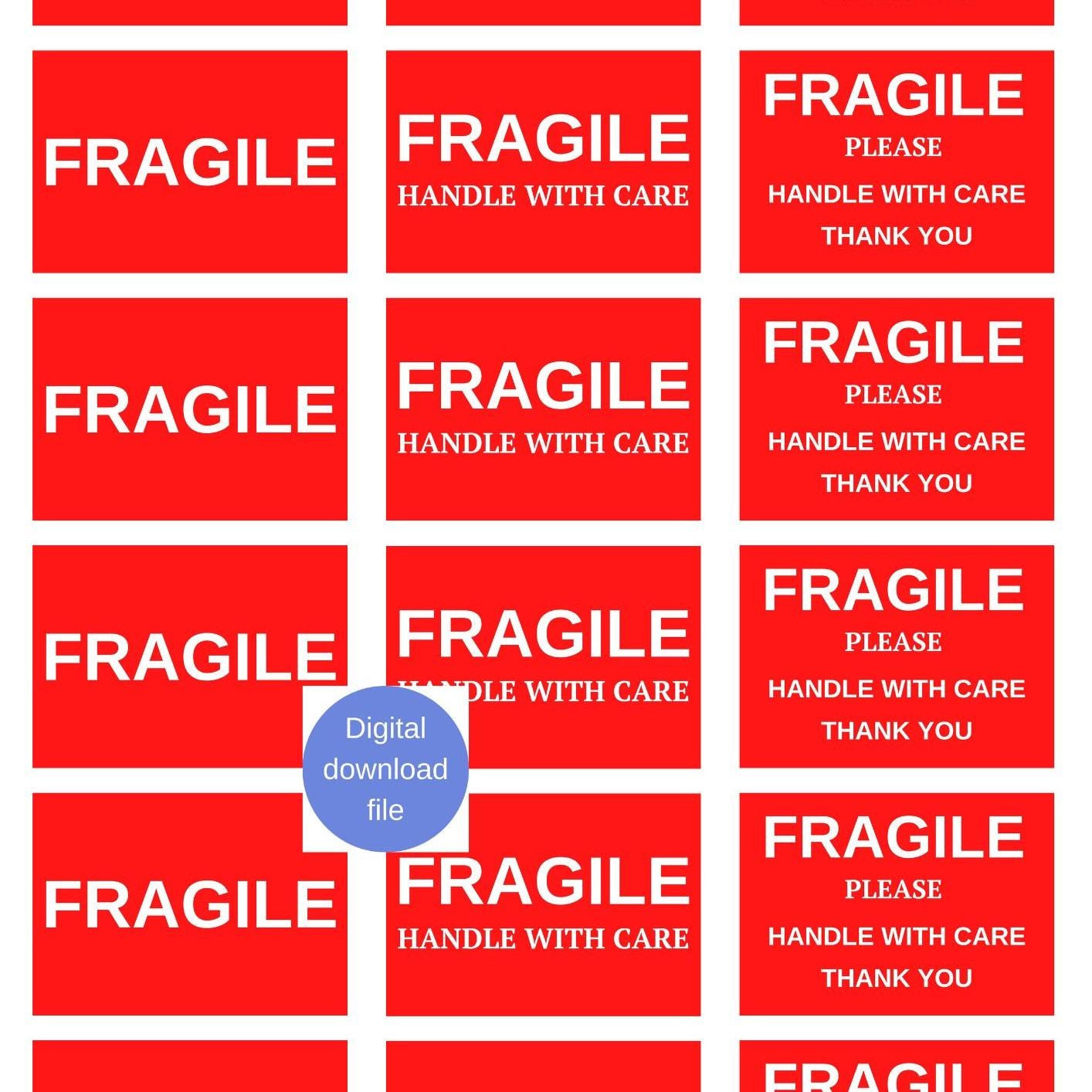 Aufkleber, Fragile, A4, Kleine Fragile Aufkleber, Drei within Fragile Printable Label