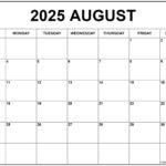 August 2025 Calendar | Free Printable Calendars Intended For Free Printable Calendar 2025 August