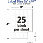 Avery 1X3 Labels Template Avery® Removable Laser/Inkjet Id Labels In Printable Avery Label Template 6460