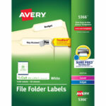 Avery 5366 Permanent Self Adhesive Laser/Inkjet File Folder Labels Regarding Free Avery Template 5366