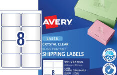 Avery Crystal Clear Laser Address Labels White L7565 99.1X67.7 Mm with Clear Printable Address Labels