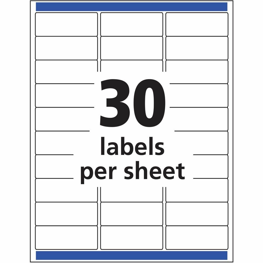 Avery® Easy Peel Return Address Labels - 1&amp;quot; Width X 2 5/8&amp;quot; Length intended for Label Templates Free Printable 30 Per Page
