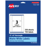 Avery Print To The Edge Labels 22891 3 Glossy White 6 Labels Per Throughout Office Depot Printable Label Template