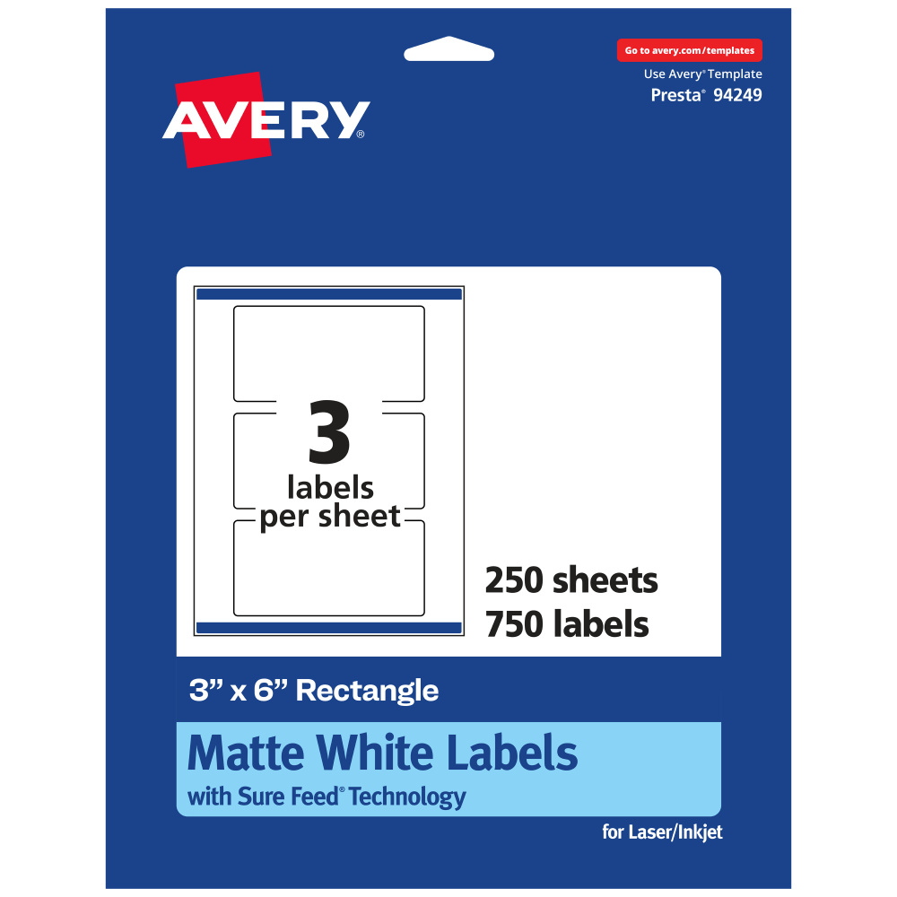 Avery Print To The Edge Labels 22891 3 Glossy White 6 Labels Per throughout Office Depot Printable Label Template