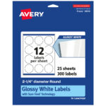 Avery Printable Labels With Sure Feed 22877 Round 2 Diameter Matte Inside Printable Avery Label Template 22877