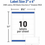 Avery® Shipping Labels, Sure Feed®, 2" X 4" , 2,500 Labels (5963 Regarding Free Printable 2 X 4 Label Template