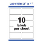 Avery Shipping Labels, White, Sure Feed, 2" X 4", 250 Labels (6427 In Free Printable Label Avery 6427