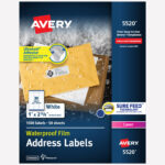 Avery Waterproof Printable Address Labels With Sure Feed, 1" X 2 5 For Waterproof Laser Printable Labels